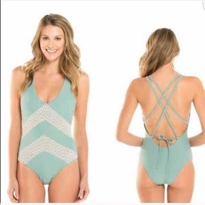 Tori Praver Cactus Chevron One Piece